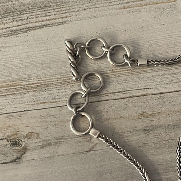 Lois Hill Sterling Silver Scroll Frame Pendant Necklace Wheat Chain 925 - Picture 8 of 11